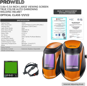 Solar Powered Welding Helmet with Large Viewing Screen True Color Auto Darkening for TIG MIG Arc Weld Grinding and Cutting