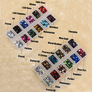Massive Beads 6800+PCS Mixed 5 Sizes Flatback Round Glass Hotfix Iron Rhinestones Crystal for DIY Making w/ 1 Tweezers