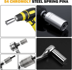 Universal Socket 1/4"-3/4" (7mm to 19mm) Ratchet with Power Drill Adapter