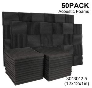 50 Pack Acoustic Soundproof Studio Foam for Walls Sound Absorbing Panel