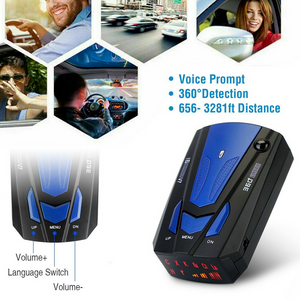 Car V7 16 Band 360-Angle Anti-Police GPS Camera Laser Radar Detector Voice Alert
