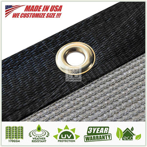 Grey 8' x 25’ Fence Screen Privacy Screen Commercial Grade 170 GSM Heavy Duty Cable Zip Ties Included