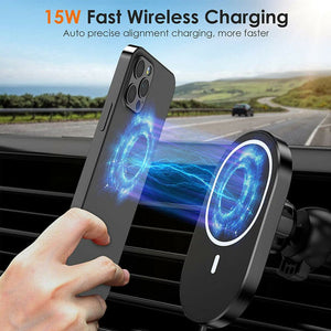 Wireless Magnetic Car Holder and Charger 15W for iPhone 13 & 12 Models Magsafe