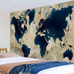 Retro World Map Tapestry Globe Map Tapestry Wall Hanging
