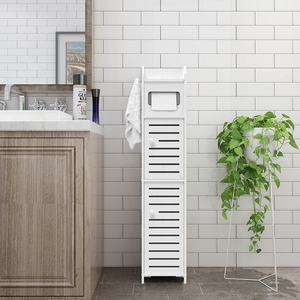 Small Bathroom Storage Cabinet with 2 Doors and 2 Shelves