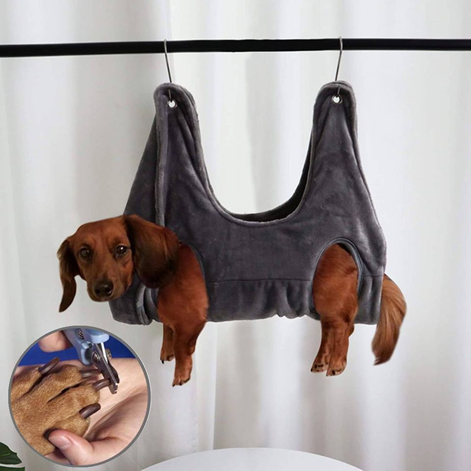 🐾NEW!!🐾Pet Grooming Hammack Restraint Bag Pet Towel | Microfiber | Pet Hammock Helper | Grey | S