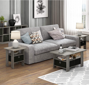 Set of 2, End Table/Side Table with Bin Drawer