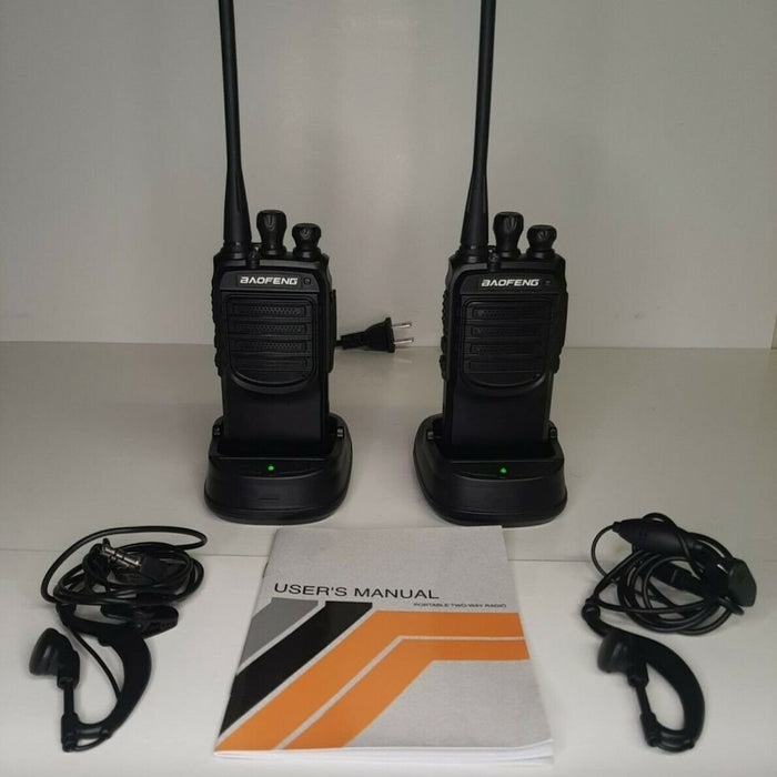Brand New | 2 Pack | Baofeng 2 Way Two Way Walkie Talkie Handheld 400-470MHz Transceiver Earpiece