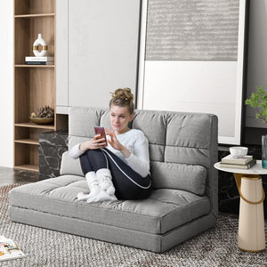 Lazy Sofa Bed Adjustable Floor Couch, Convertible LoveSeat for Adults with 5 Reclining Position