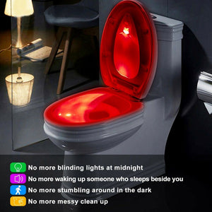 Toilet Night Light LED Motion Activated Sensor Lamp !!Bathroom Seat Bowl Light!!