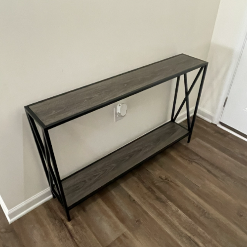 Slim Console Table, Sofa Table, 2 Shelves, Hallway, Entryway, Grey, 47.25”L x 9”W x 29”H