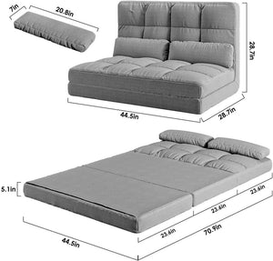 Lazy Sofa Bed Adjustable Floor Couch, Convertible LoveSeat for Adults with 5 Reclining Position