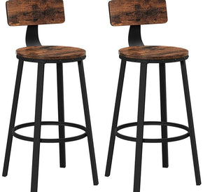 Rustic Brown Bar Stool Set of 2