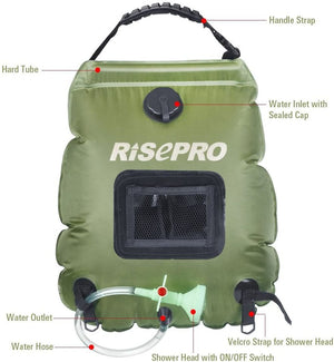 Solar Shower Bag, 5 gallons/20L Solar Heating Camping Shower Bag Hot Water with Temperature 45°C