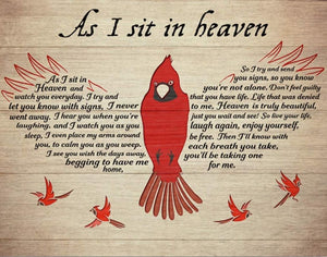 Vintage Cardinal Tin Sign cardinal that fell from the sky When I was Sitting in Heaven Sign for