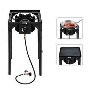 Outdoor Burner Gas Stove Cooker Portable Patio Cooking Barbecue Grill Camping Propane Porch BBQ