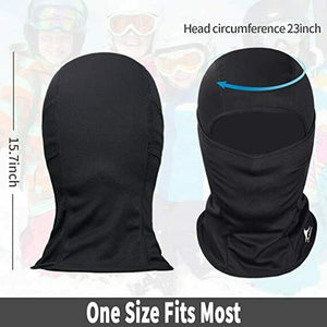 Black Balaclava Face Mask UV Protection Ski Sun Hood Mask for Men Women