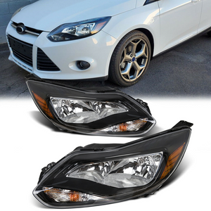 Headlights lamps Aftermarket Pair Left+Right Black For 2012 2013 2014 Ford Focus