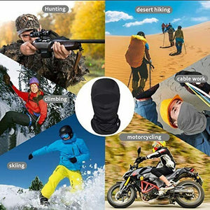 Black Balaclava Face Mask UV Protection Ski Sun Hood Mask for Men Women