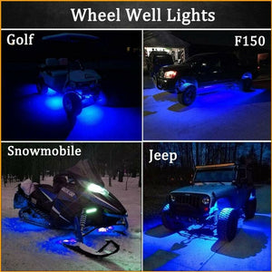 10 Blue LED Pods Rock Underbody Wheel Lights For Jeep Offroad Truck UTV ATV Boat