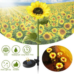Outdoor 8 LED Sunflower Solar Power Lights Landscape Lamp for Garden Patio Decor (1 Pack)