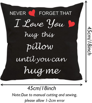 I Love You Hug This Pillow Until You Can Hug Me Pillow Cover