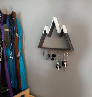 Mountain Floating Shelf with Key Hooks Holders Wall Jewelry Organizer