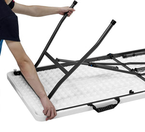 NEW 6 Foot Centerfold Folding Table, White | Camping Table Outdoor Table Utility Table
