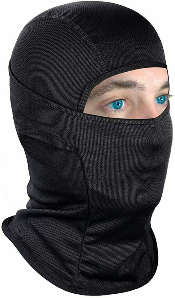 Black Balaclava Face Mask UV Protection Ski Sun Hood Mask for Men Women