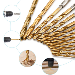 💯✅FREE SHIPPING✅YXYL 19PCS Premium Hex Drill Bit Set, Titanium Drill Bits Set 1/16"-1/4"