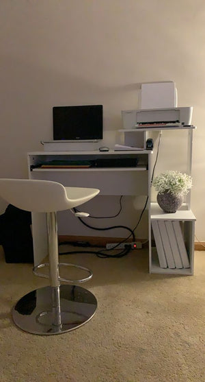 NEW Multipurpose Home Office Computer Writing Desk, White/Black