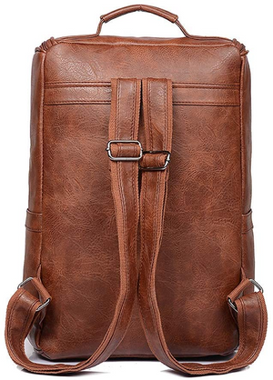 Leather Backpack Slim Vintage Laptop Backpack for Men Women,Travel Brown Water Resistant - NEW!!