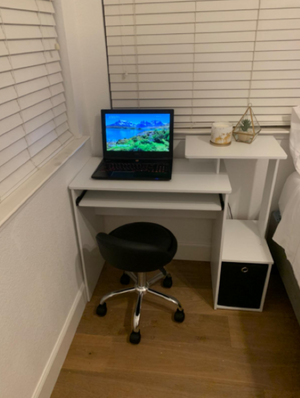 NEW Multipurpose Home Office Computer Writing Desk, White/Black