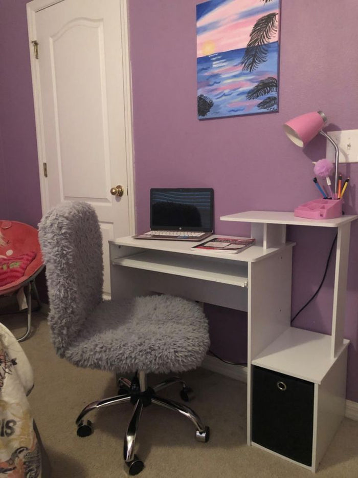 NEW Multipurpose Home Office Computer Writing Desk, White/Black