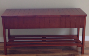 Solid Wood Shoe Bench With Storage, Cherry, Shelves, Rack Bench With Lift Top, Entryway