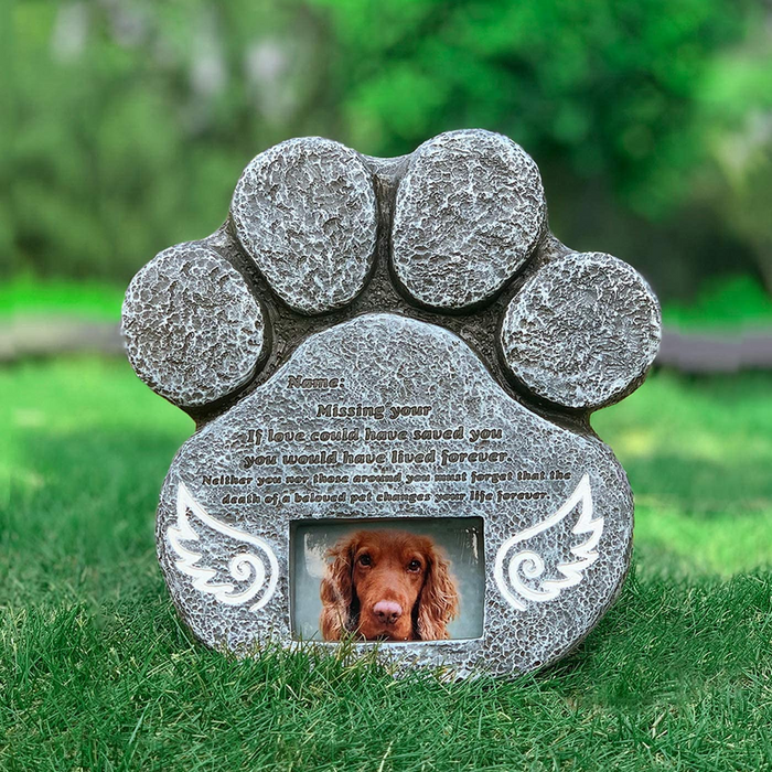 Pet Tombstone Dog Paw Shape Engraved