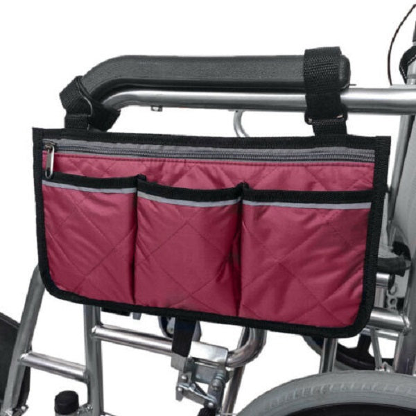 Wheelchair Side Pouch Storage Bag - Chair Armrest Pocket Organizer Holder