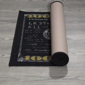 100 Dollar Bill 18" x 43" Black Money Runner Rug Designer Floor Decor Carpet