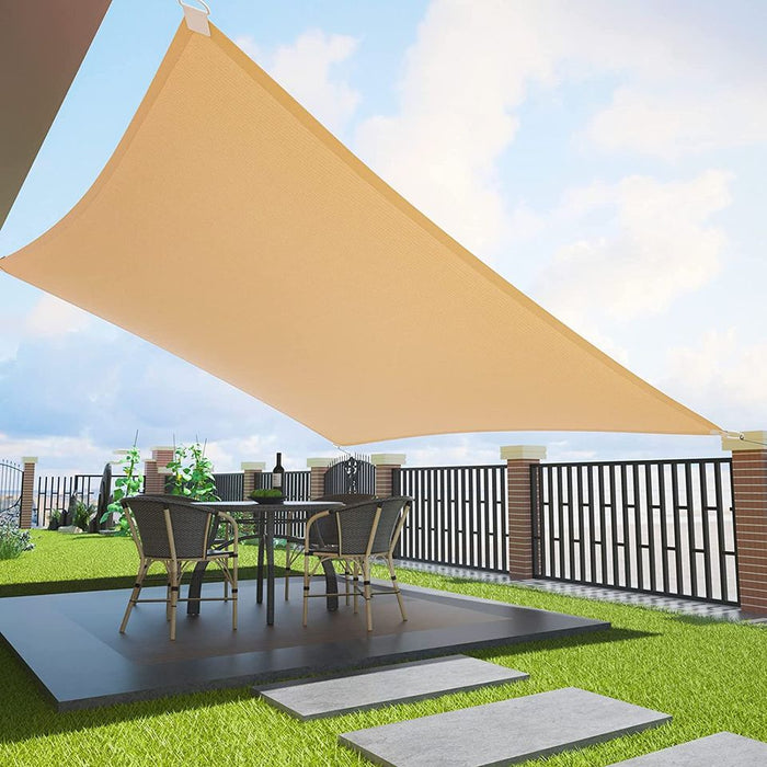 10x13 Sun Shade Sails Canopy 95% UV Blockage for Patio, Garden, Pergola, Backyard, Outdoor -Sand