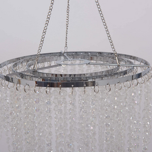 ✨NEW✨3 Tiers Beads Pendant Shade | Ceiling Chandelier Lampshade with Acrylic Jewel Droplets | Beaded Lampshade