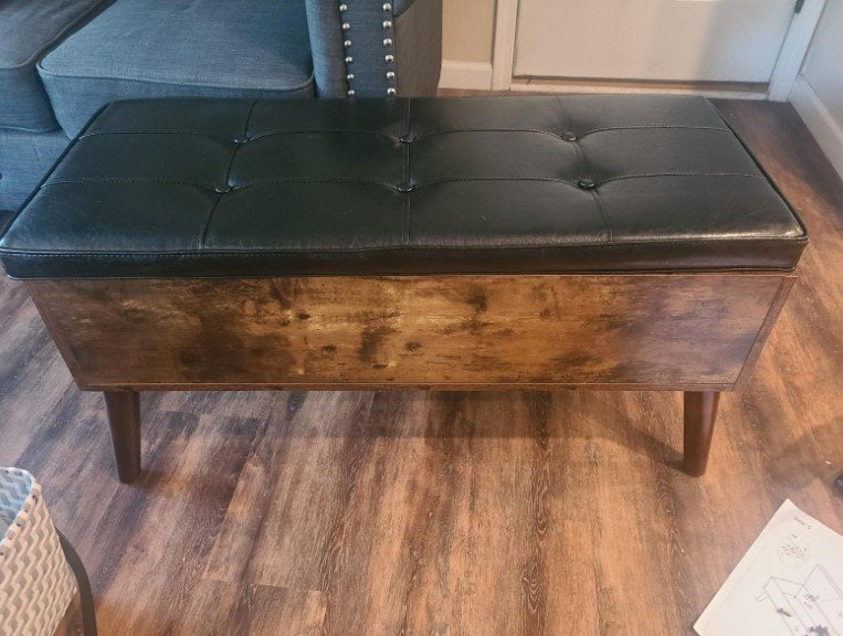*New* Storage Bench, Flip Top Entryway Bench Seat with Safety Hinge, Storage Chest