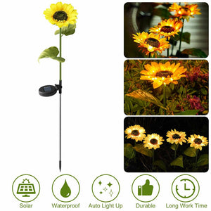 Outdoor 8 LED Sunflower Solar Power Lights Landscape Lamp for Garden Patio Decor (1 Pack)