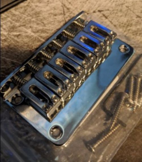 78MM Metal Fixed Hardtail Saddle Bridge Top Load Guitar Tailpiece for 6 String Fender Strat Tele