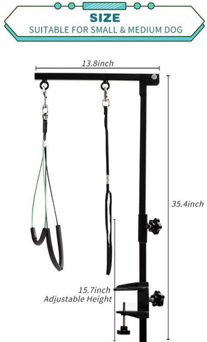Breeze Touch Dog Grooming Table Arm - Loop Noose, No Sit Haunch Holder Grooming Restraint for Small & Medium Dogs