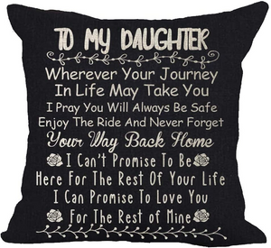 Black Background To My Daughter Pillowcase