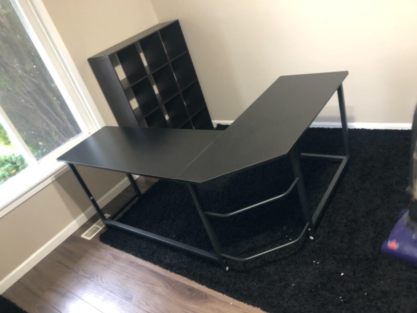Sturdy 66" L-Shaped Corner Computer Desk PC Laptop Study Table Workstation Home