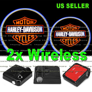 For Harley Davidson 2 Pcs Wireless Car Door Projector Logo Light HD LED Ghost Shadow Welcome Lamp