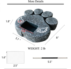 Pet Tombstone Dog Paw Shape Engraved