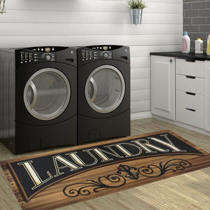 Laundry Room Runner Rug Non-Slip Rubber Laundry Floor Mat Durable Washable Doormat 20 x 59 inch
