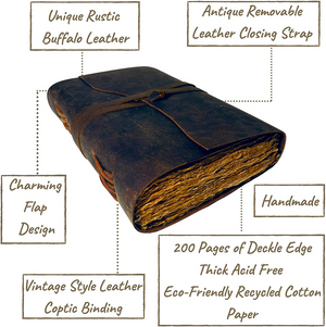 Vintage Leather Journal Dark Brown